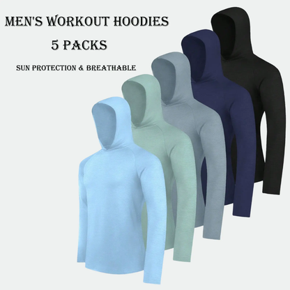 Men's Dry Fit Athletic Shirt Long Sleeve Fishing Hoodies Workout Tops
