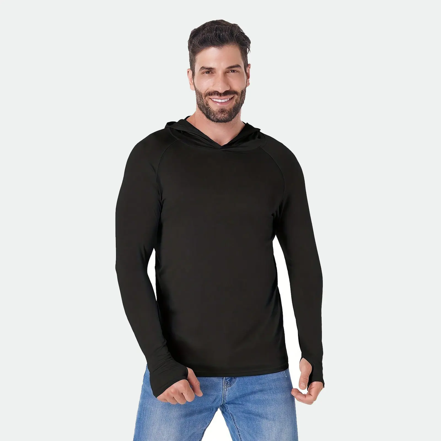 Men's Dry Fit Athletic Shirt Long Sleeve Fishing Hoodies Workout Tops
