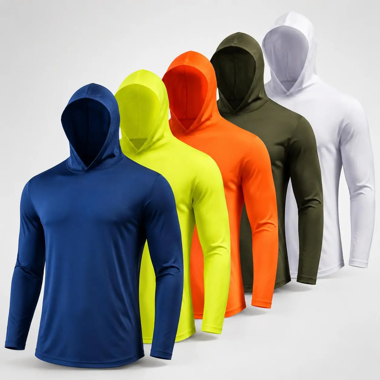 Men UPF 50+ Sun Protection Hoodie Long Sleeve T Shirts Pack Quick Dry Shirt