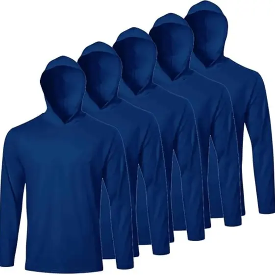Men UPF 50+ Sun Protection Hoodie Long Sleeve T Shirts Pack Quick Dry Shirt