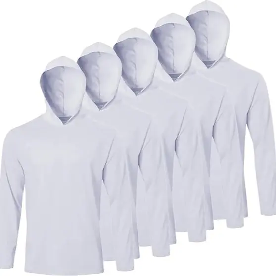 Men UPF 50+ Sun Protection Hoodie Long Sleeve T Shirts Pack Quick Dry Shirt