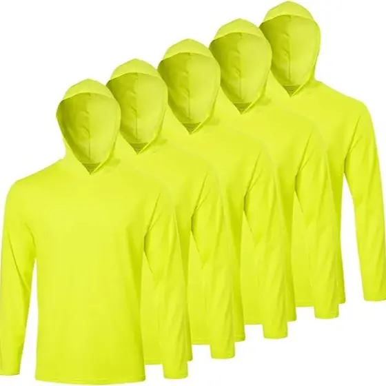 Men UPF 50+ Sun Protection Hoodie Long Sleeve T Shirts Pack Quick Dry Shirt