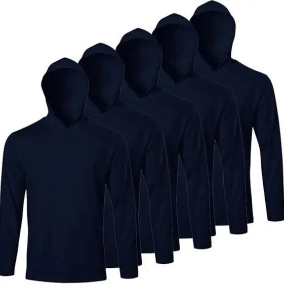 Men UPF 50+ Sun Protection Hoodie Long Sleeve T Shirts Pack Quick Dry Shirt
