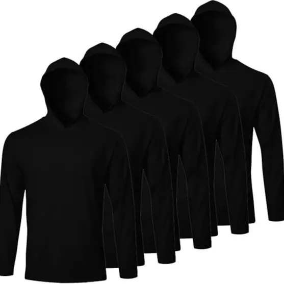 Men UPF 50+ Sun Protection Hoodie Long Sleeve T Shirts Pack Quick Dry Shirt