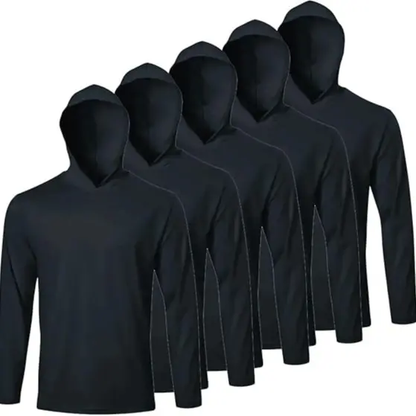 Men UPF 50+ Sun Protection Hoodie Long Sleeve T Shirts Pack Quick Dry Shirt