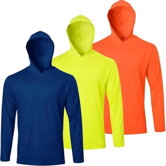 Men UPF 50+ Sun Protection Hoodie Long Sleeve T Shirts Pack Quick Dry Shirt
