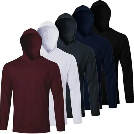 Men UPF 50+ Sun Protection Hoodie Long Sleeve T Shirts Pack Quick Dry Shirt