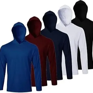 Men UPF 50+ Sun Protection Hoodie Long Sleeve T Shirts Pack Quick Dry Shirt