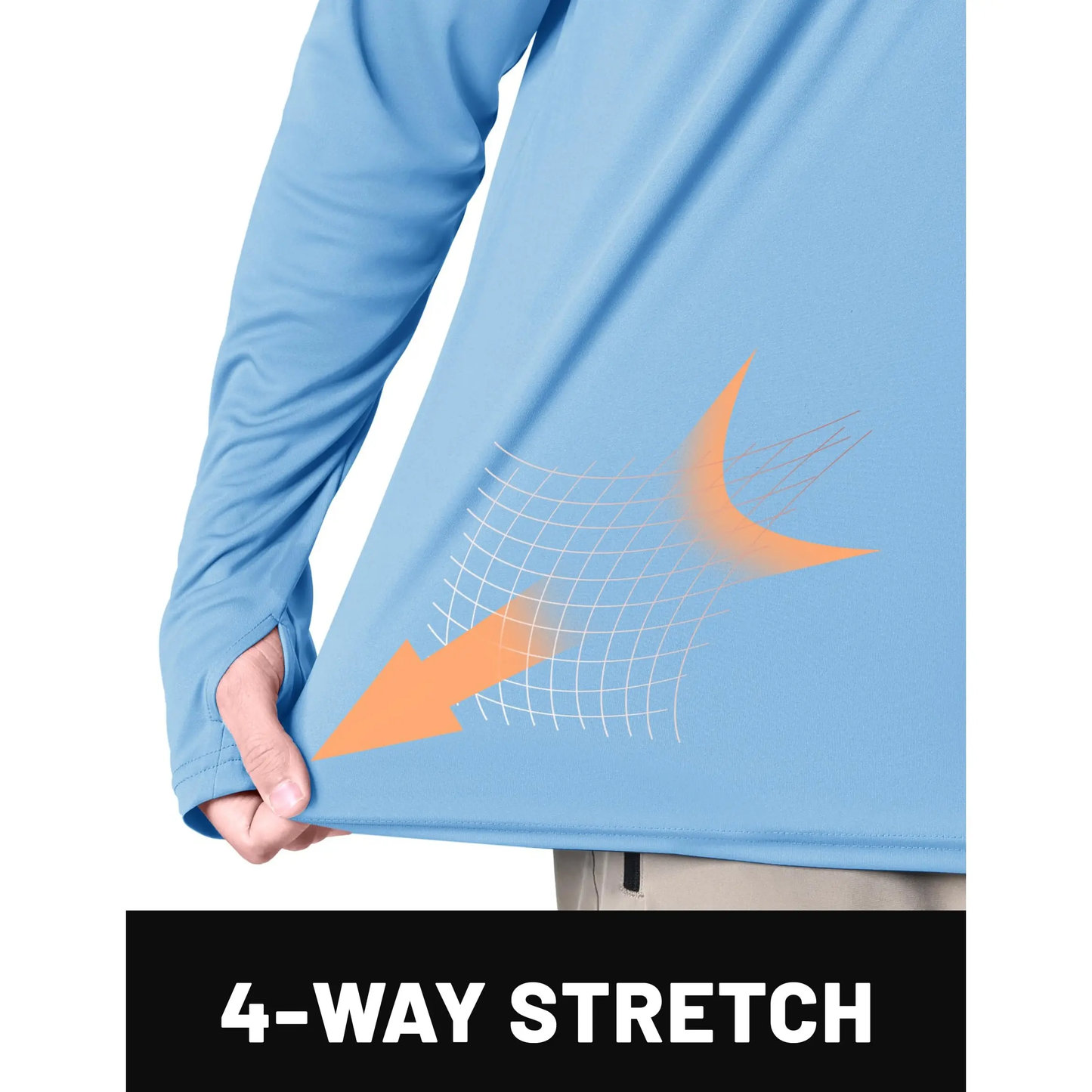 Men's Hooded UPF 50+ Long Sleeve Shirts Quick Dry Athletic Fishing Shirts Rash Guards