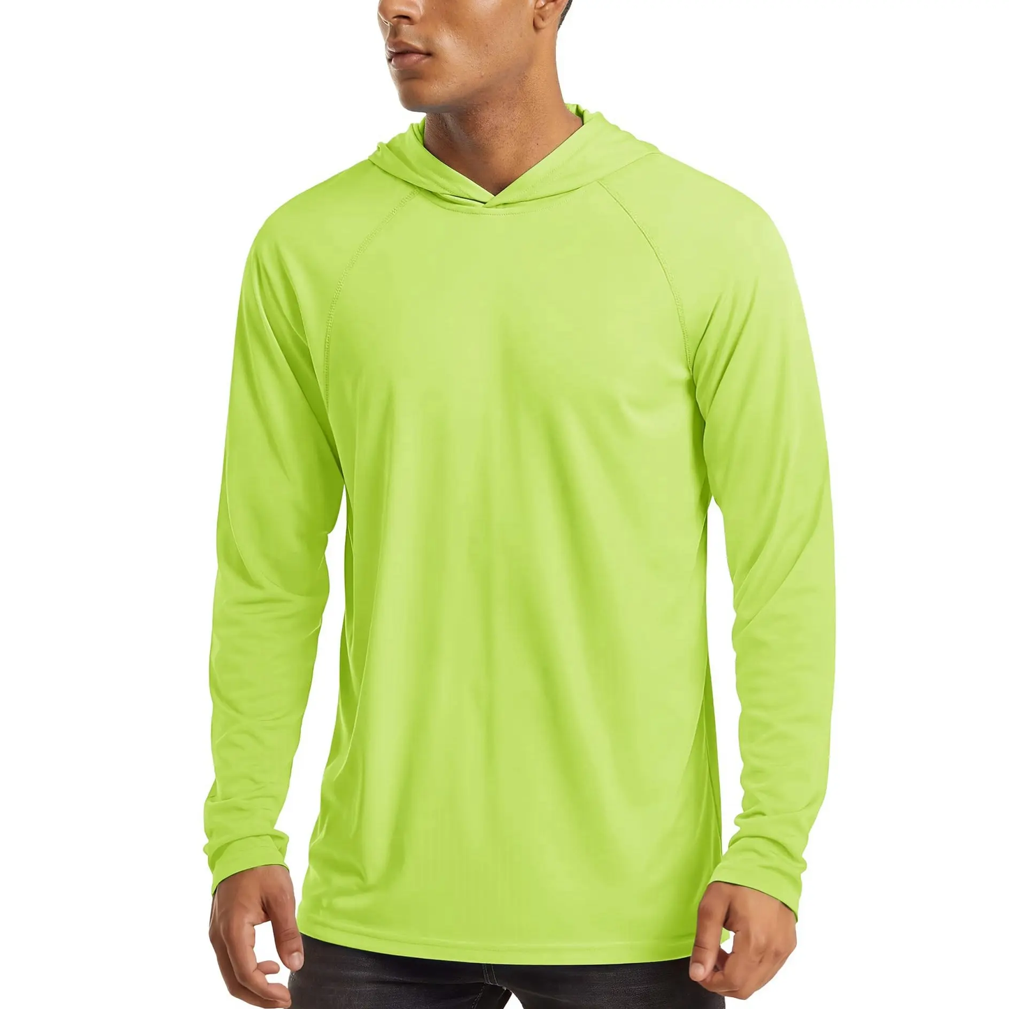 Men's Hooded UPF 50+ Long Sleeve Shirts Quick Dry Athletic Fishing Shirts Rash Guards