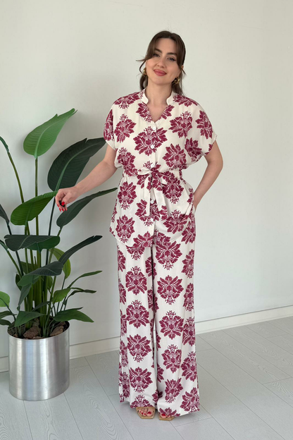 Ethnic Print Matching Two-Piece Set