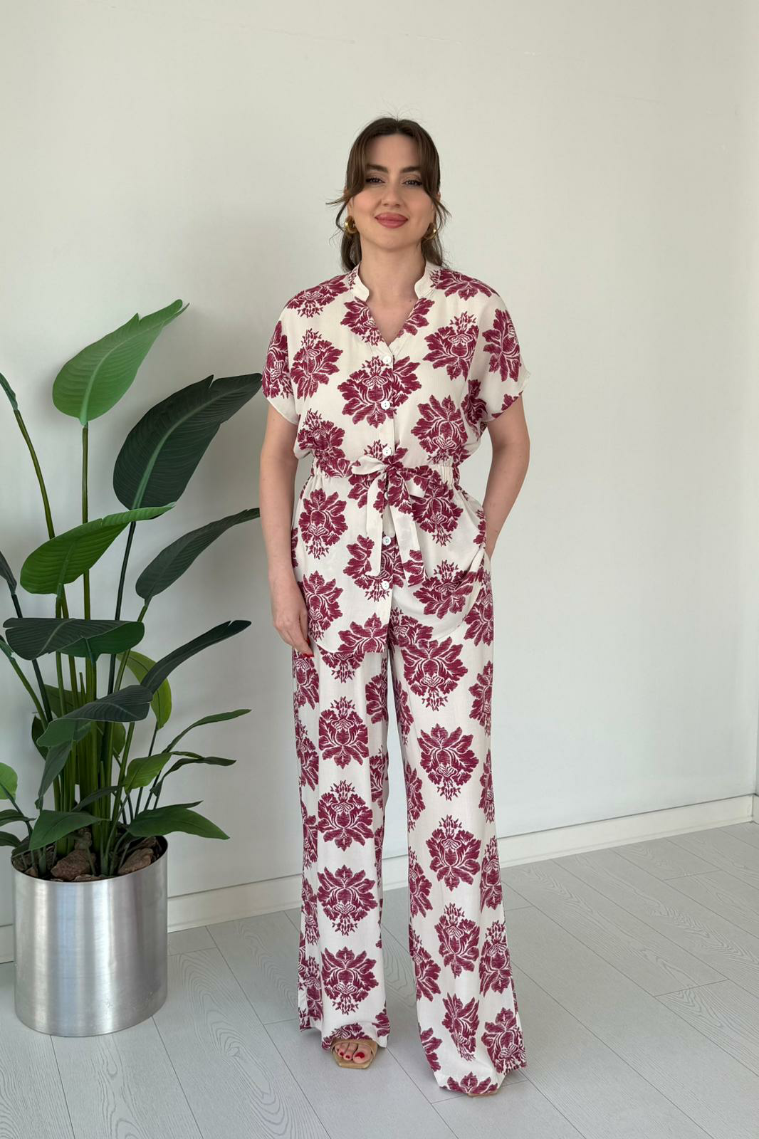 Ethnic Print Matching Two-Piece Set