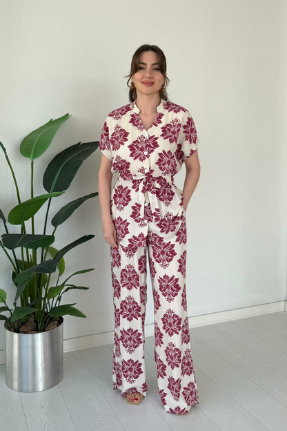 Ethnic Print Matching Two-Piece Set