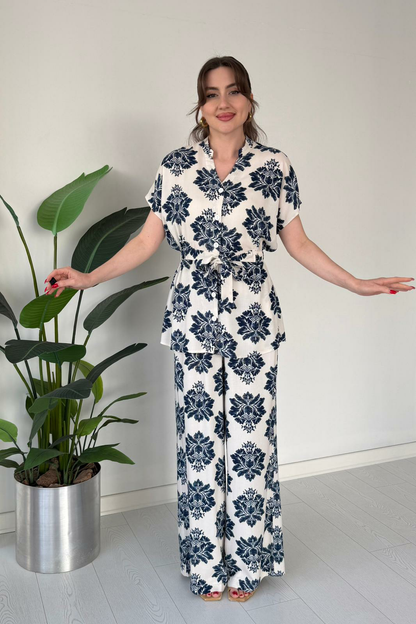 Ethnic Print Matching Two-Piece Set