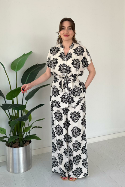 Ethnic Print Matching Two-Piece Set