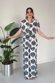 Ethnic Print Matching Two-Piece Set