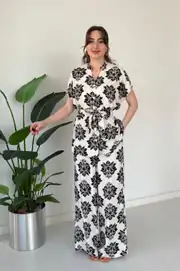 Ethnic Print Matching Two-Piece Set