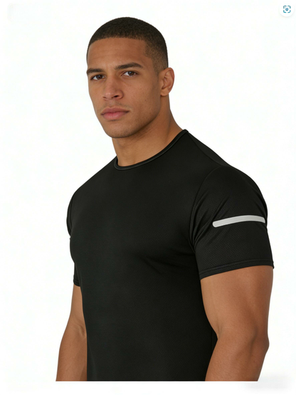 7PCS Men's Print Reflective Stripe Sports T-Shirts
