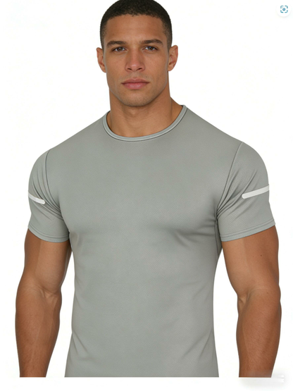 7PCS Men's Print Reflective Stripe Sports T-Shirts