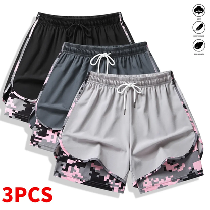 8-pack women’s casual athletic shorts with built-in liner
