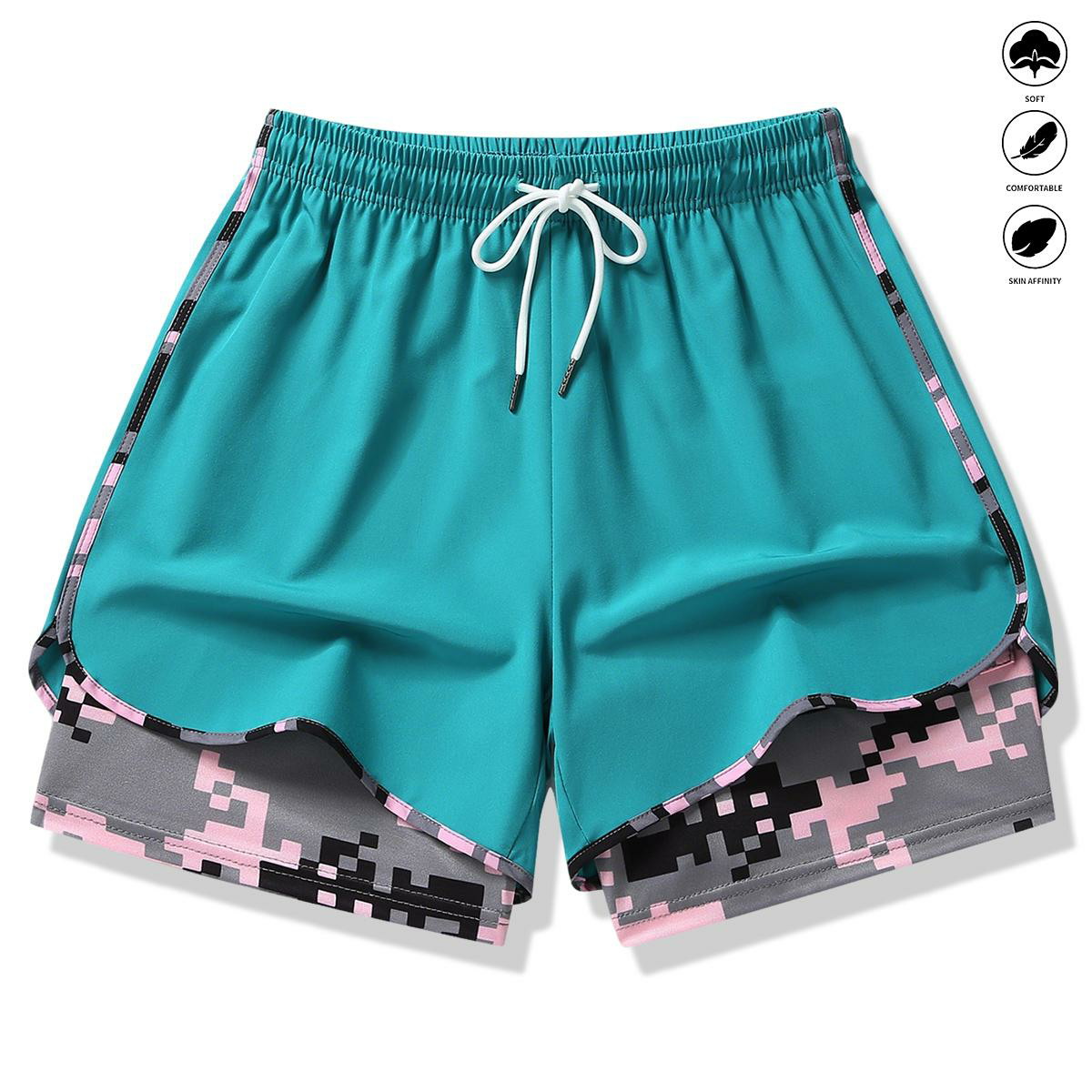 8-pack women’s casual athletic shorts with built-in liner