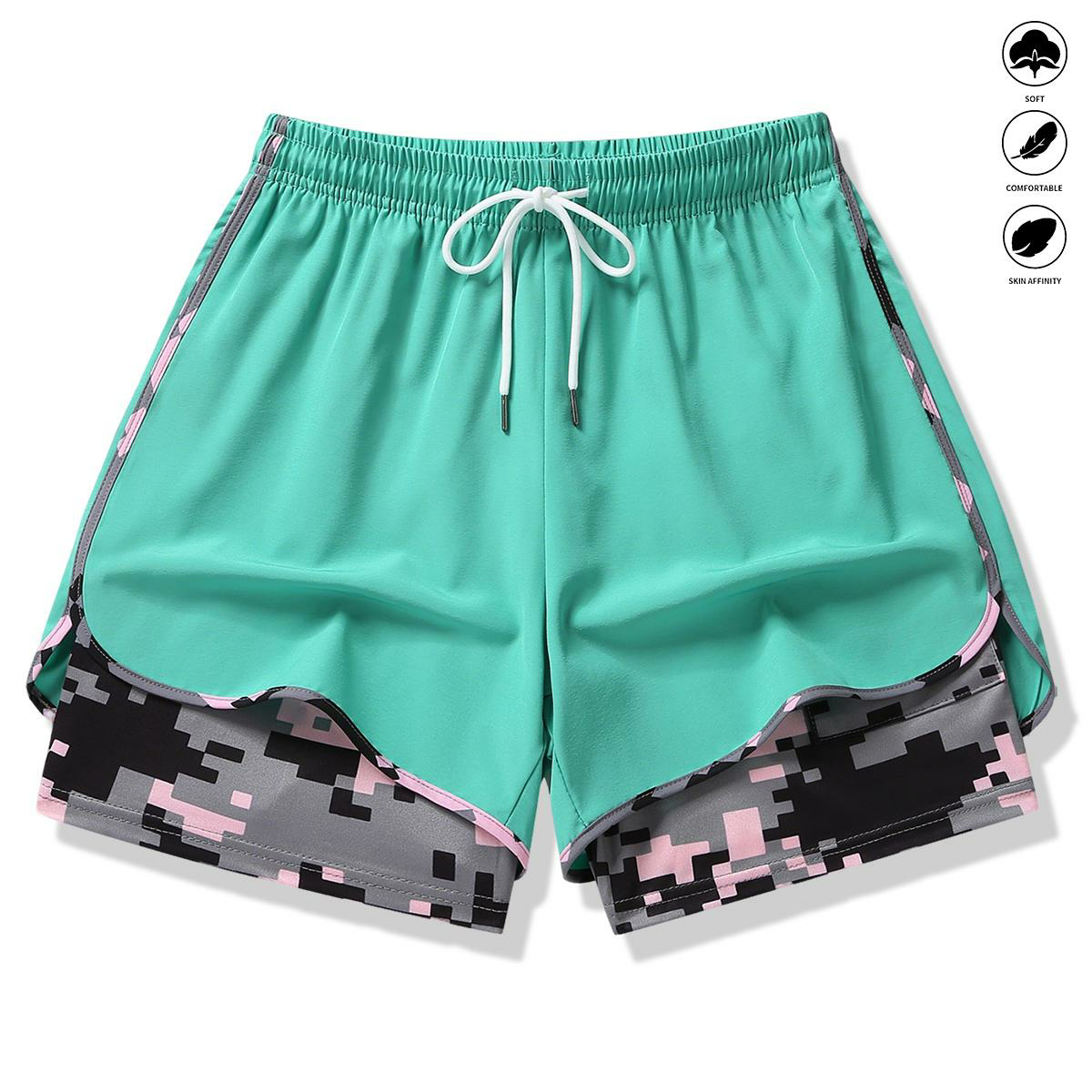 8-pack women’s casual athletic shorts with built-in liner