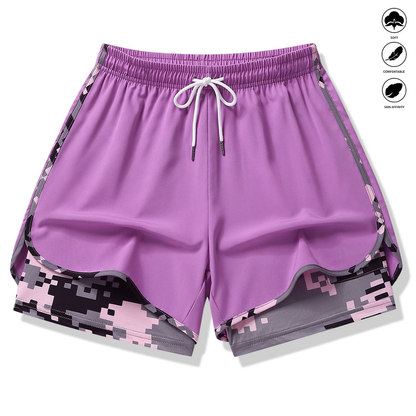 8-pack women’s casual athletic shorts with built-in liner
