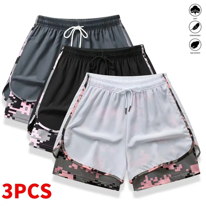 8-pack women’s casual athletic shorts with built-in liner