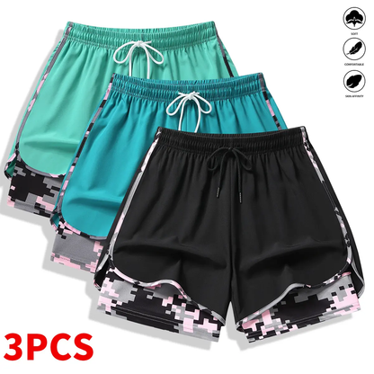 8-pack women’s casual athletic shorts with built-in liner
