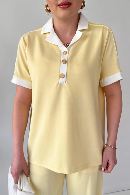 Women's Modal Knit Polo Lounge Set