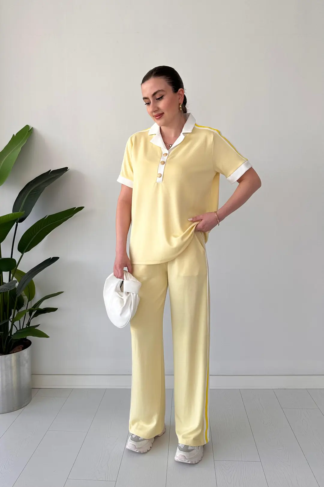 Women's Modal Knit Polo Lounge Set