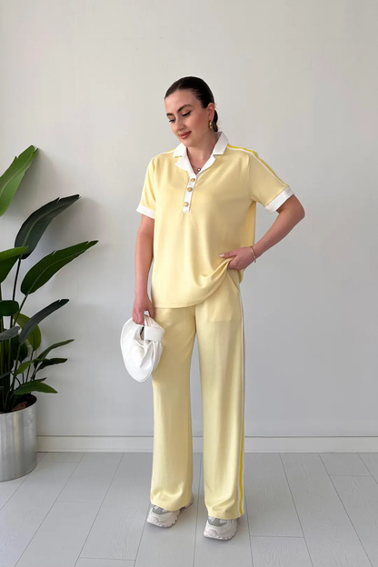 Women's Modal Knit Polo Lounge Set