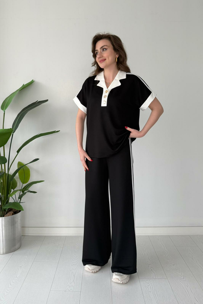 Women's Modal Knit Polo Lounge Set