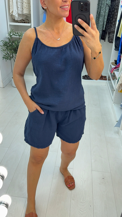 PlainCheeseclothShorts Co-OrdSet