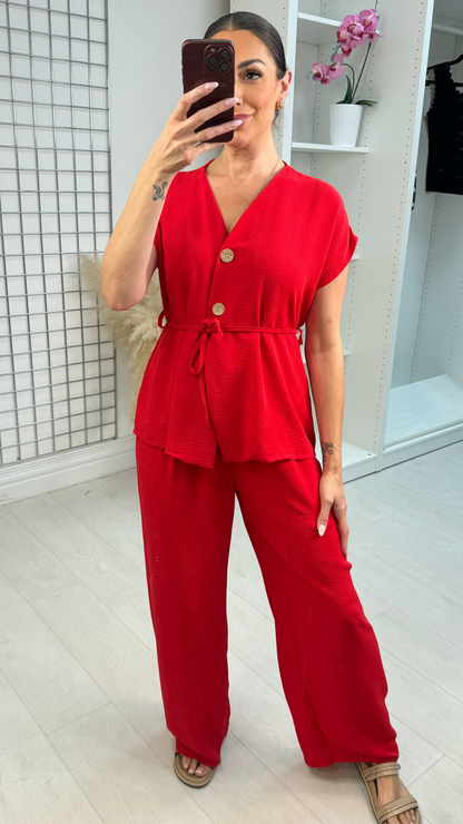 Women's Elegant Button Front Co-Ord Lounge Set