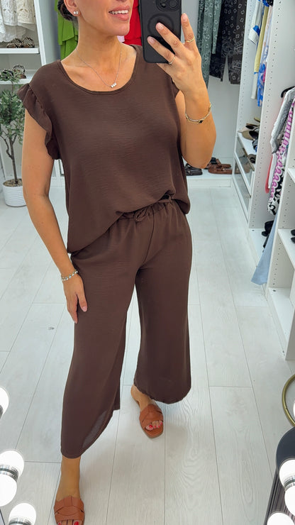 Elegant Crochet Lace Lounge Co-Ord Set