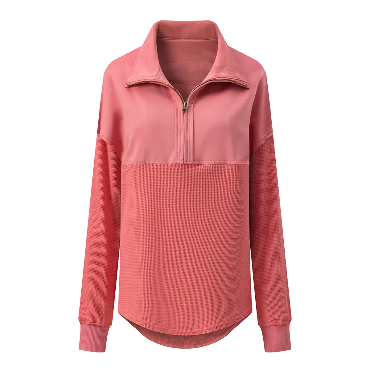 Women's Half-Zip Waffle Knit Tops