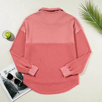 Women's Half-Zip Waffle Knit Tops