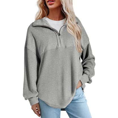 Women's Half-Zip Waffle Knit Tops
