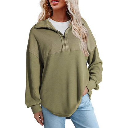 Women's Half-Zip Waffle Knit Tops