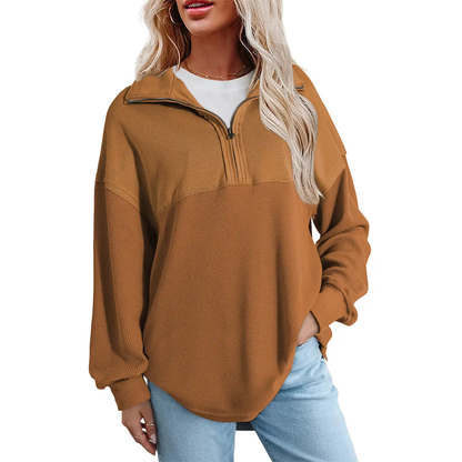 Women's Half-Zip Waffle Knit Tops