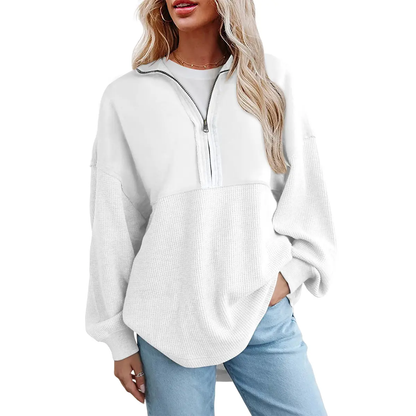 Women's Half-Zip Waffle Knit Tops