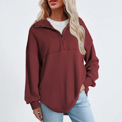 Women's Half-Zip Waffle Knit Tops