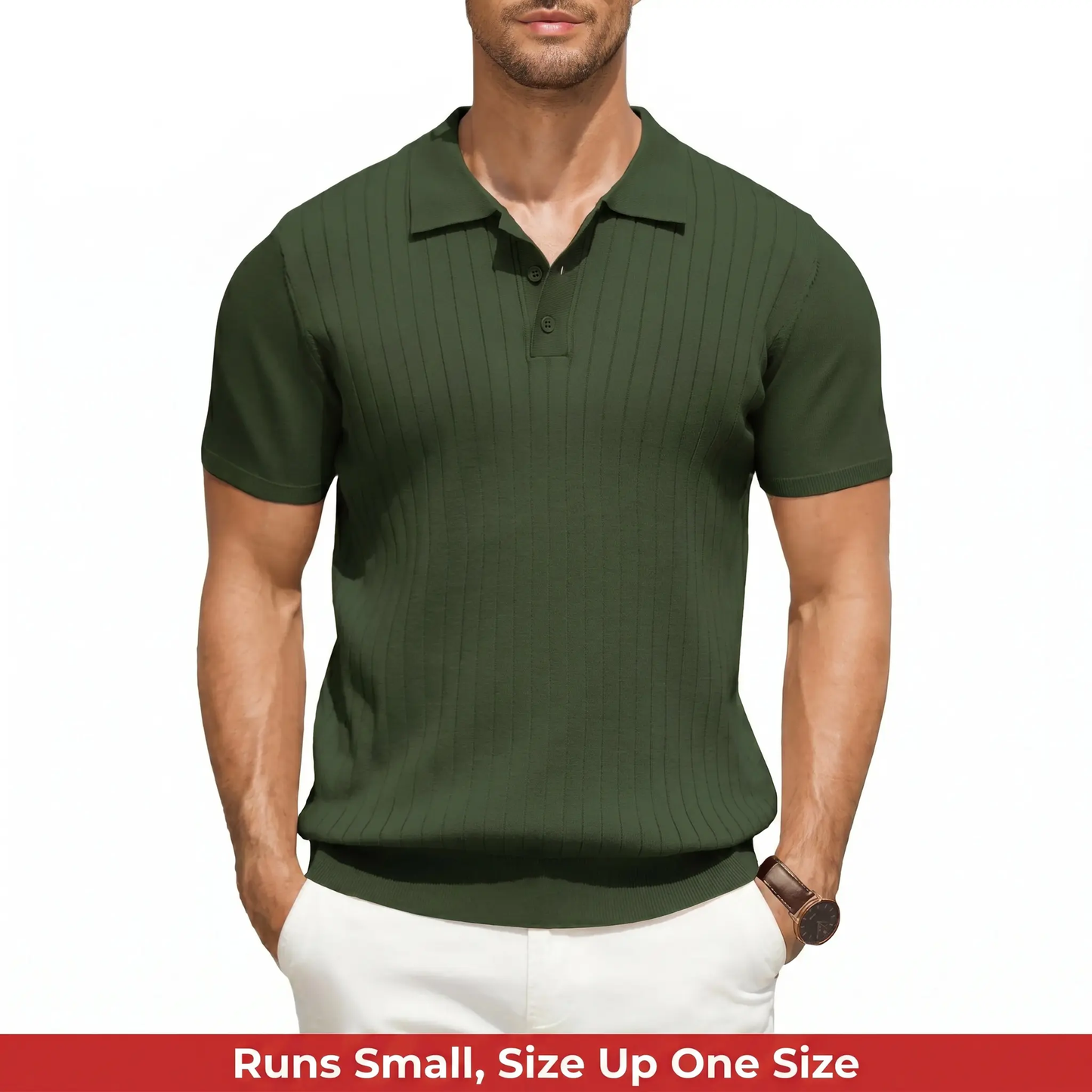Men's Knit Polo Shirts Short Sleeve