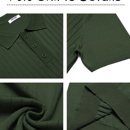 Men's Knit Polo Shirts Short Sleeve