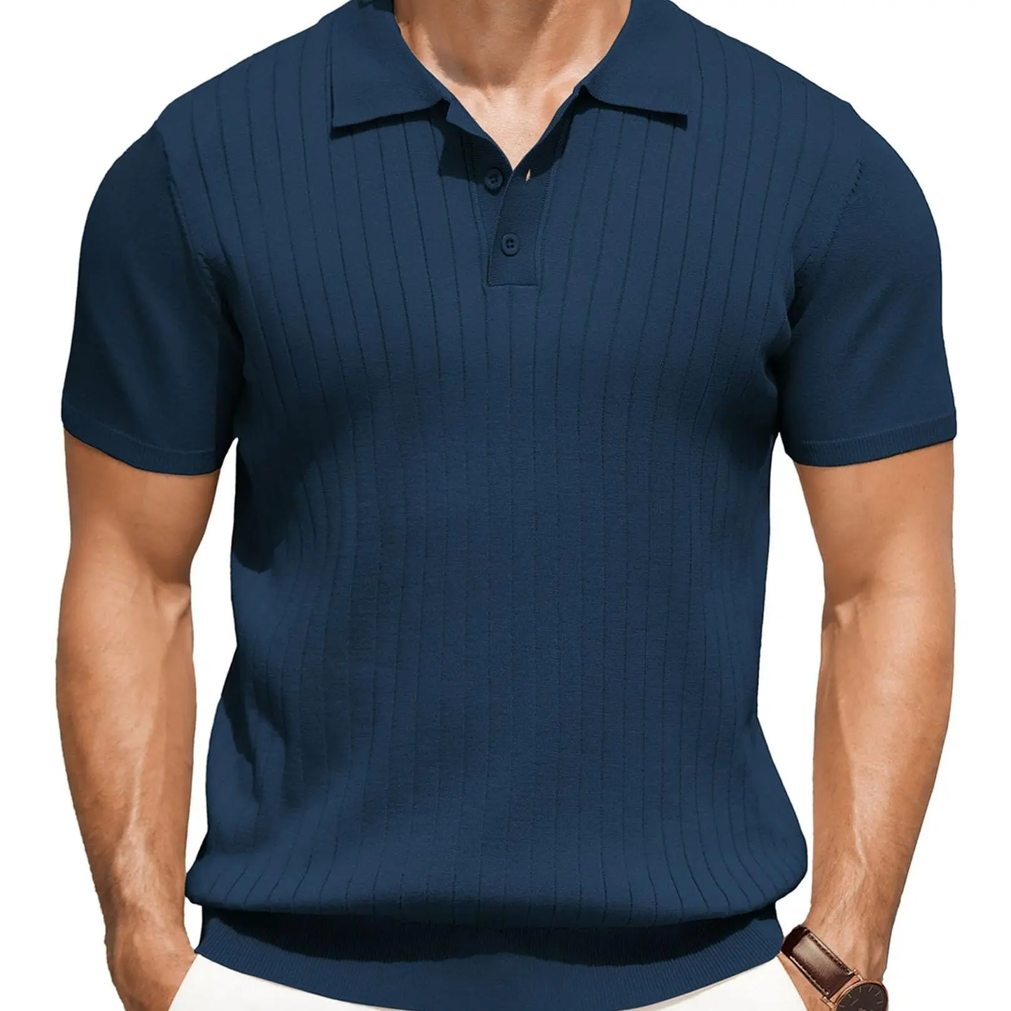 Men's Knit Polo Shirts Short Sleeve
