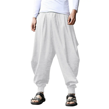 Men's Pants Hippie Harem Baggy Linen