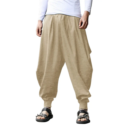 Men's Pants Hippie Harem Baggy Linen