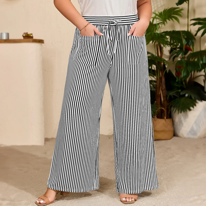 Womens Plus Size Wide Leg Pantswith Pockets