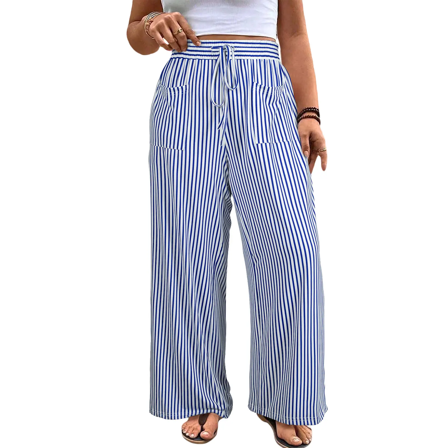 Womens Plus Size Wide Leg Pantswith Pockets